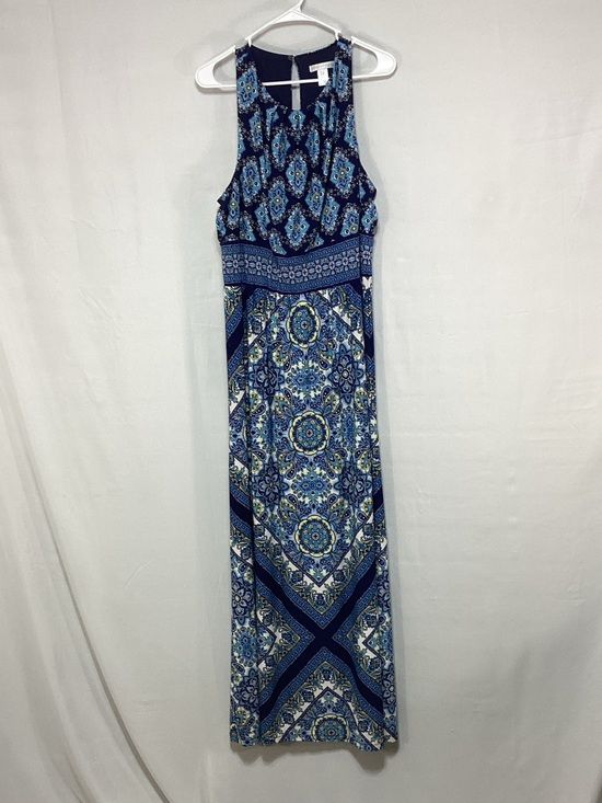 London Times Dresses & Skirts - London Times Size 16 Navy and Blue Printed Halter Maxi Dress